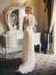 Rustikální svatební šaty slonovinové barvy Krajkové plážové svatební šaty s dlouhým rukávem AWD1198 