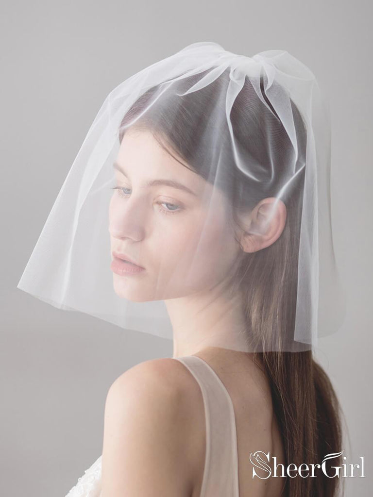 Ivory Tulle Blusher Wedding Veils Simple Bridal Veil ACC1046 – SheerGirl