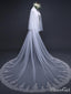 Ivory Tulle Lace Cathedral Veils with Blusher Drop Veil ACC1006