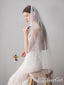 Svatební závoj ze slonoviny tylový Jednovrstvý svatební závoj s krajkovým lemem ACC1049 