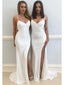Ivory White Mermaid Bridesmaid Dresses Sexy Bridesmaid Dress with Slit ARD1395