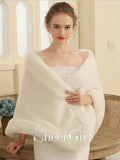 Ivory Winter Wedding Faux Fur Bridal Wraps WJ0006-SheerGirl