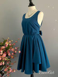 Knee Length Plum Homecoming Dresses Backless Cheap Simple Short Prom Dress ARD1482-SheerGirl