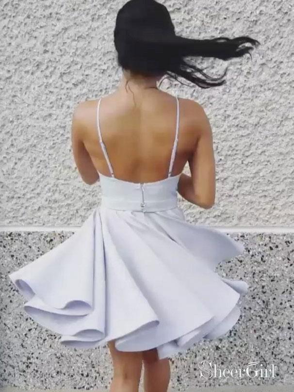 Lace Applique Silver A Line Homecoming Dresses V Neck Cheap Short Prom SheerGirl Lace Applique Silver A Line Homecoming Dresses V Neck Cheap Short Prom SheerGirl
