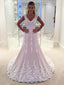 Svatební svatební šaty s aplikací krajky, pouzdrové svatební šaty SWD0061 