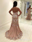 Lace Appliqued Mermaid Prom Dresses with Sweetheart Neck, APD3151