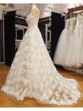 Lace Ball Gown Wedding Dresses Vintage Cheap Bridal Dresses AWD1158-SheerGirl