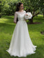 Svatební šaty s krajkovým živůtkem s polovičními rukávy, levné svatební šaty SWD0045 