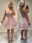 Lace Top Blush Pink Homecoming Dresses Tulle Short Hoco Dress ARD1347
