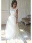 Lace Top Ivory Tulle Beach Wedding Dresses Cheap Bridal Dresses AWD1171