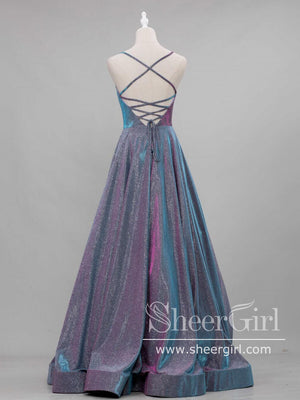 Lace Up Back Prom Dress A Line Sparkly Prom Gown ARD2490B-SheerGirl