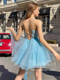 Lace Up Back Sparkly Homecoming Dress Knee Length Short Prom Dress ARD2627-SheerGirl