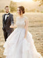 Lace Vintage Wedding Dresses Ruffle Skirt Organza Princess Wedding Dresses AWD1046