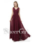 Lace and Chiffon Burgundy Bridesmaid Dresses,Long Simple Prom Dresses APD3120