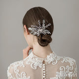 Laurel Leaf Crystal Bridal Hair Clip ACC1127-SheerGirl