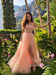 Leg Slit See Through Lace Prom Gown Sweetheart Neck Tulle Prom Dress ARD2670