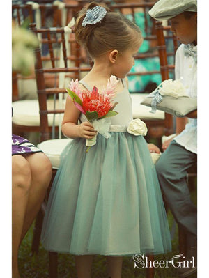 Light Blue Cute Flower Girl Dresses Cheap Short Flower Girls Dress ARD1293-SheerGirl