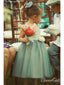 Světle modré roztomilé květinové dívčí šaty Levné krátké květinové dívčí šaty ARD1293 