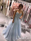 Light Blue Sweatheart Embroidered and Tulle Ball Gown Prom Dress ARD2564