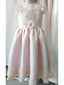 Světle růžové krajkové květinové šaty s vlečkou ARD2027 