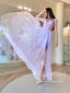 Lilac Jiskřivé plesové šaty Korzet Společenské šaty Šaty pro návrat domů Odnímatelný vláček ARD2884