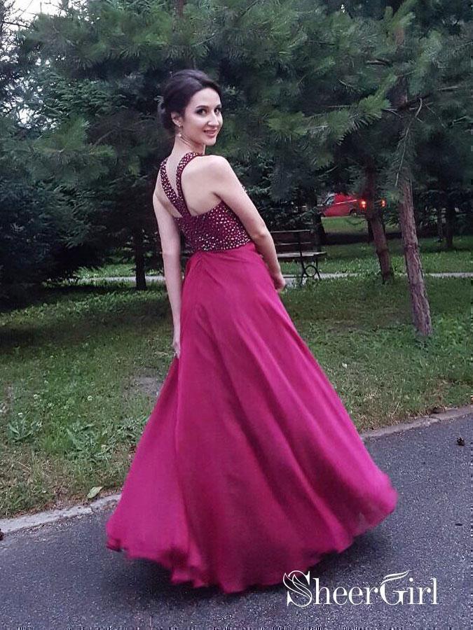 Beaded Prom Dresses Long Cheap Halter Bridesmaid Dress |Sheergirl.com SheerGirl Beaded Prom Dresses Long Cheap Halter Bridesmaid Dress |Sheergirl.com SheerGirl