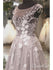 Long Grey Tulle Appliqued Prom Dresses See Through Backless Plus Size Formal Dresses ARD1038-SheerGirl
