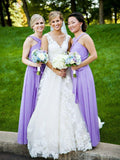 Long Lavender Bridesmaid Dresses Maxi Chiffon Cheap Bridesmaid Dresses with Sash ARD1193-SheerGirl