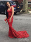Long Mermaid Prom Dresses for Women Red Mermaid Sparkly Evening Ballgowns APD3397