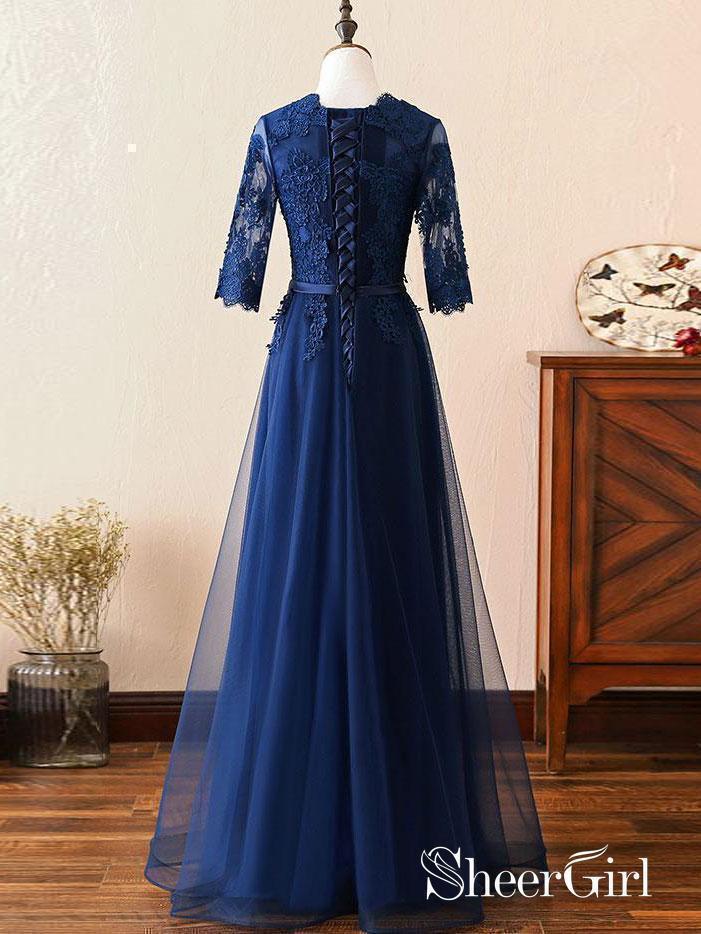 Long Prom Dresses Half Sleeve Lace Formal Evening Dress|Sheergirl.com SheerGirl Long Prom Dresses Half Sleeve Lace Formal Evening Dress|Sheergirl.com SheerGirl