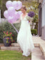 Svatební šaty s dlouhým rukávem bez zad v barvě slonové kosti Krajkové a saténové rustikální svatební šaty AWD1200 