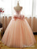 Long Sleeve Blush Pink Prom Dresses Cute Princess Sweet 16 Quinceanera Ball Gowns ARD1051-SheerGirl