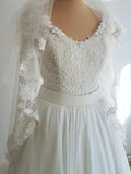 Long Sleeve Lace Wedding Dresses Appliqued Cheap Vintage Beach Wedding Dresses APD3508-SheerGirl