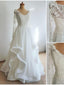 Vestidos de novia de encaje de manga larga, vestidos de novia de playa vintage baratos con apliques APD3508 