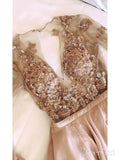Long Sleeve See Through Prom Dresses Side Slit Formal Dress ARD1951-SheerGirl