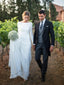 Long Sleeve Sheath Wedding Dresses Simple Modest Country Wedding Dress AWD1274