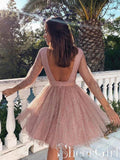 Long Sleeve Short Homecoming Dresses Backless Formal Dress ARD2372-SheerGirl