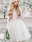 Long Sleeve Two Piece Homecoming Dresses See Through Lace Top Hoco Dress ARD1548