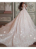 Long Sleeve Vintage Wedding Dresses Vintage Ball Gown Wedding Dress AWD1119-SheerGirl