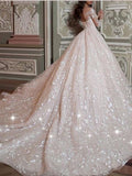 Long Sleeve Vintage Wedding Dresses Vintage Ball Gown Wedding Dress AWD1119-SheerGirl