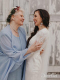 Long Sleeve Winter Lace Wedding Dresses Modest Mermaid Wedding Gowns AWD1360-SheerGirl