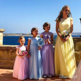 Long Tulle Pink Flower Girl Dresses Lace Bodice Lilac Cute Flower Girl Dresses APD3527-SheerGirl