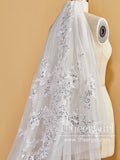 Luxury Sequins Lace Cathedral Train Veil Bridal Veil Wedding Veil ACC1198-SheerGirl