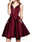 Maroon Short Homecoming Dresses with Pocket Cheap Homecoming Dress ARD1570