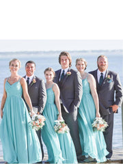cheap turquoise bridesmaid dresses Maxi Chiffon Long Blue Wedding Gues – SheerGirl Vintage 1980's Blue Satin anniv-10 Size:Pink Chiffon Shown Color