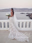 Mermaid Vintage Beaded Lace Bridal Gown with Deep V Neck Court Train Wedding Dress AWD1802