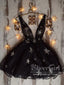 Mini Homecoming Dress Roztomilé hvězdné černé koktejlové šaty ARD2765 