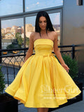 Mini Prom Dress A Line Strapless Satin Homecoming Dress ARD2751-SheerGirl