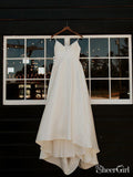 Modest Ivory Simple Ball Gown Wedding Dresses Plus Size Bridal Gown AWD1308-SheerGirl