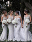Modest Light Grey Mermaid Long Bridesmaid Dresses Plus Size ARD1835